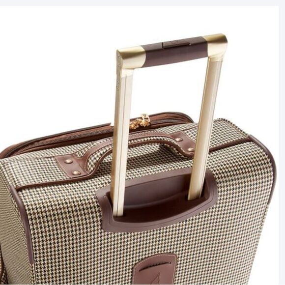 London Fog Oxford III 29”Spinner Luggage suitcase travel bag olive houndstooth - Picture 3 of 16